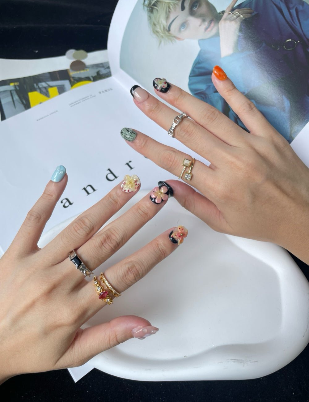 Mini Bloom Short Press-On Nails | Cute Floral Korean Nail Set  Product Description