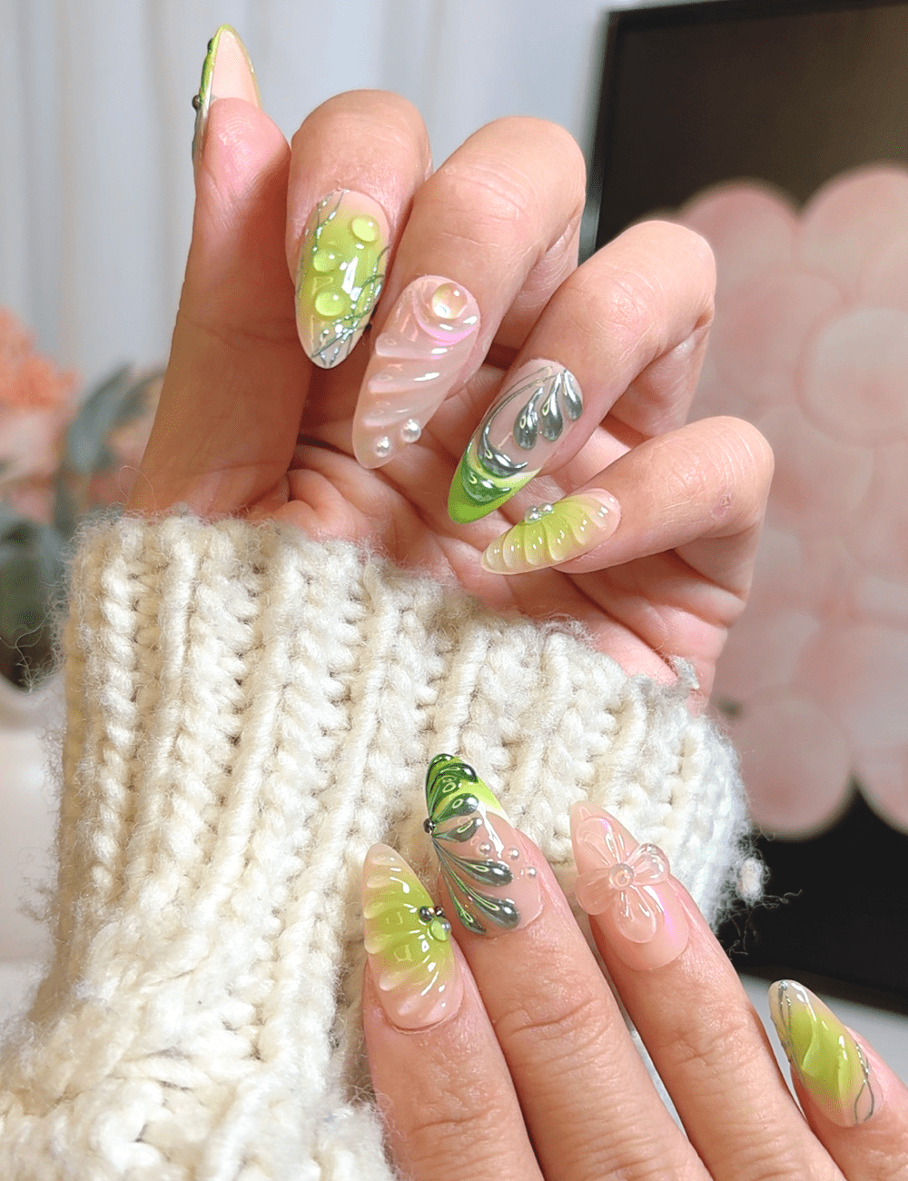 Lime Drop & Jungle Flow – Medium Almond
