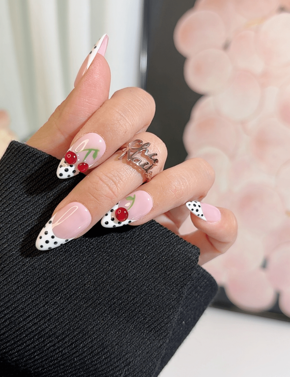 Cherry Polka Dot French Press-On Nails – Playful Retro Vibes | CHICNAILS  Product Description