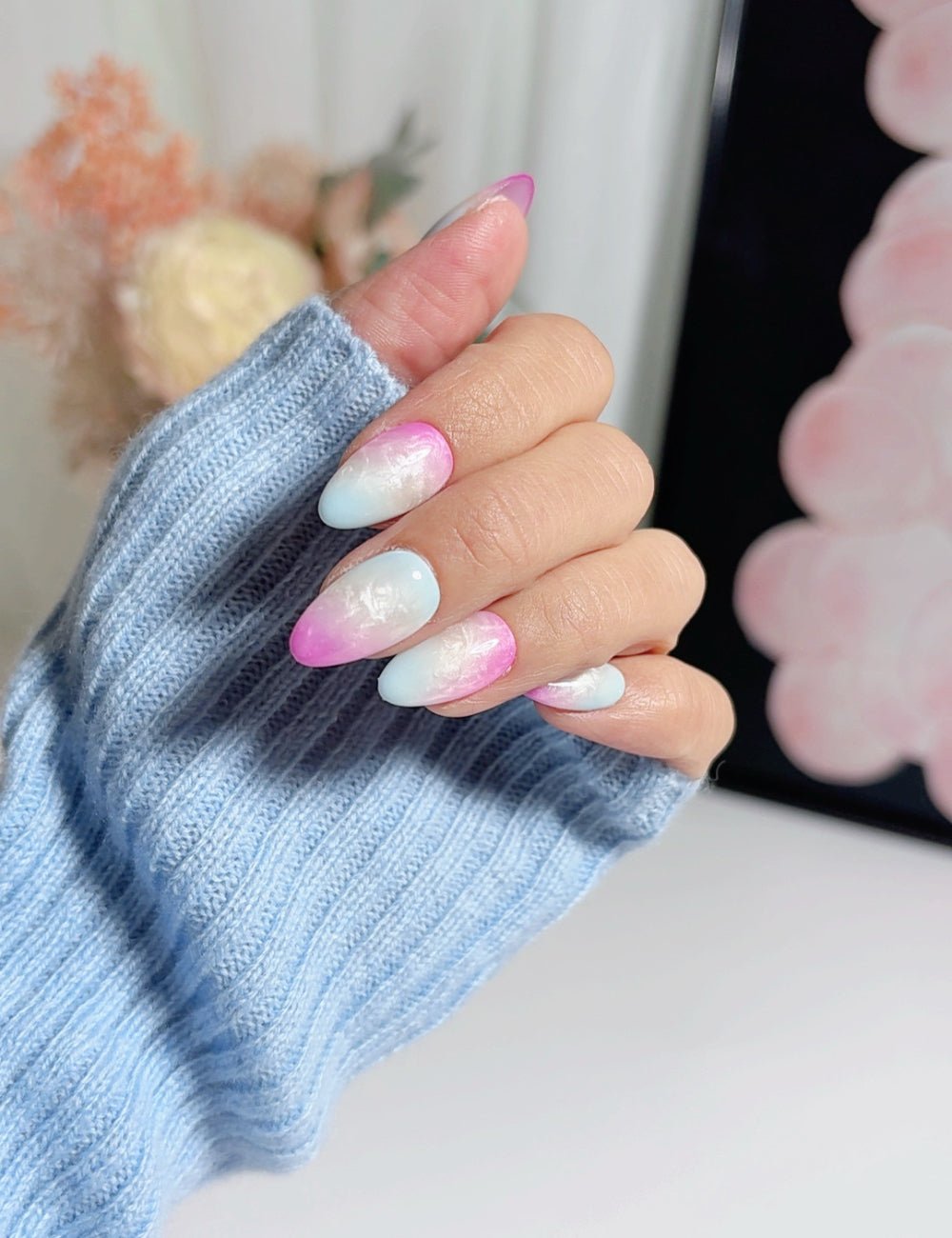 Cotton Candy Dream | Short Almond Press-On Nails