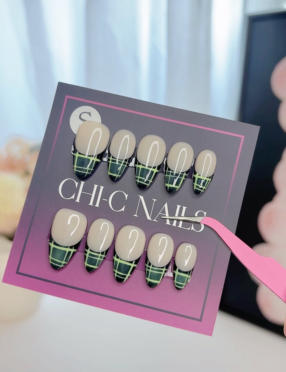 Forest Plaid French Press-On Nails