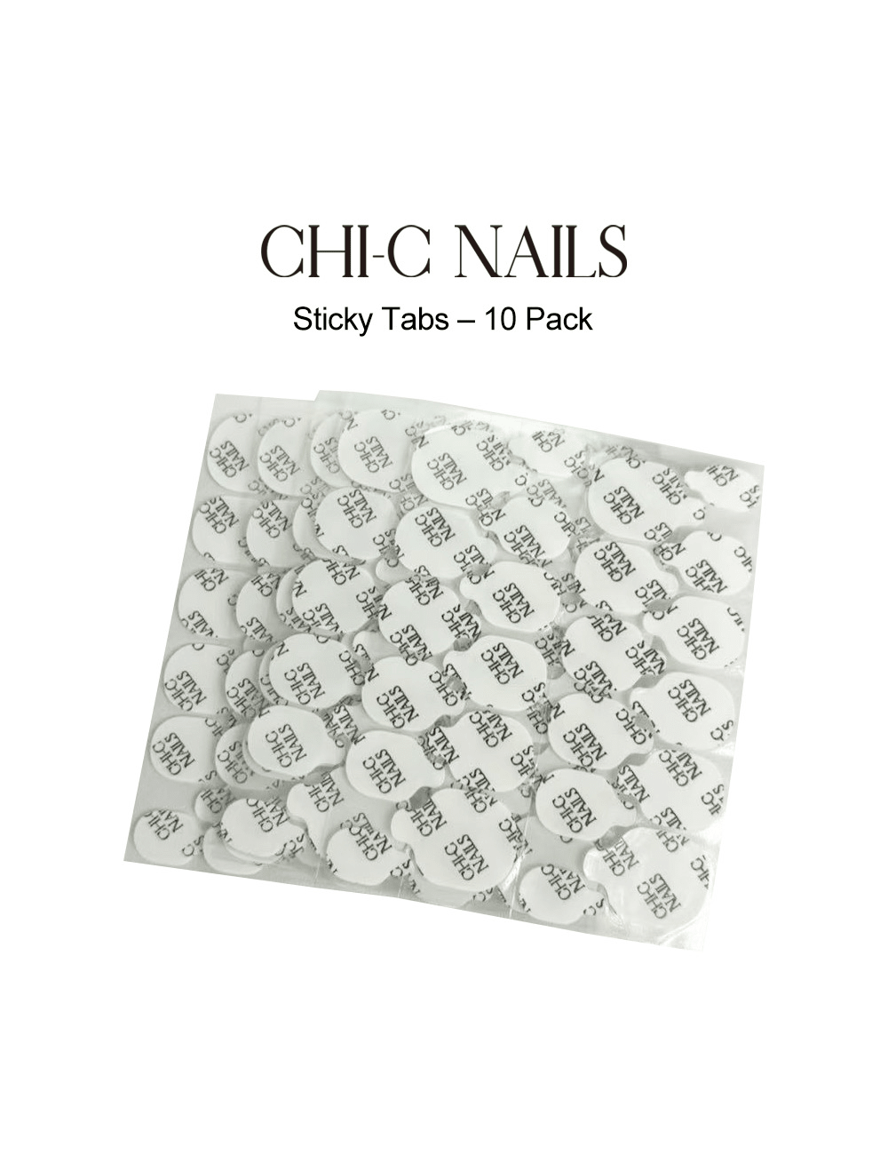 Chicnails Sticky Tabs 10 Pack – Reusable Press-On Nail Adhesive for Strong Hold