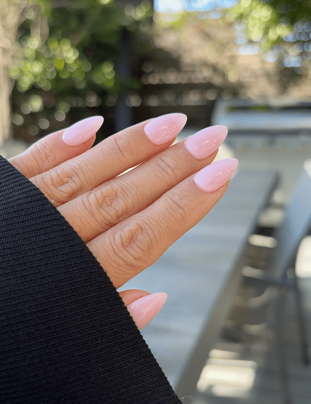 Short Lilac Pink Jelly Press-On Nails – Glossy Almond Shape