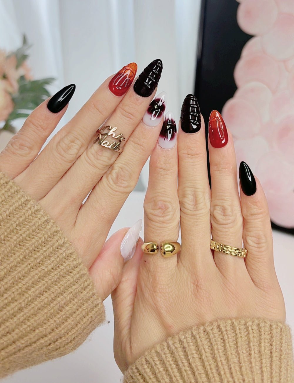 Burgundy Aura Press-On Nails