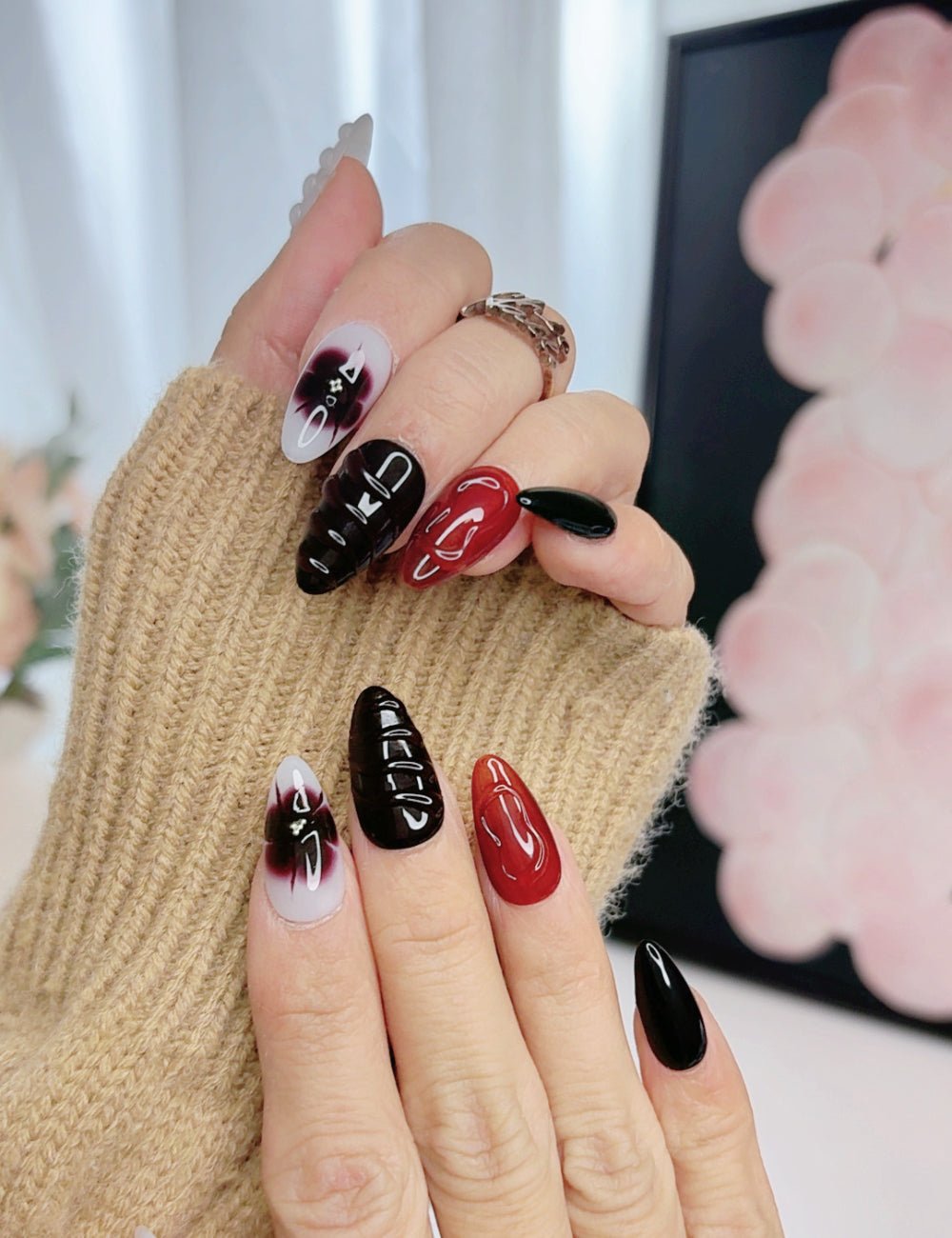 Burgundy Aura Press-On Nails
