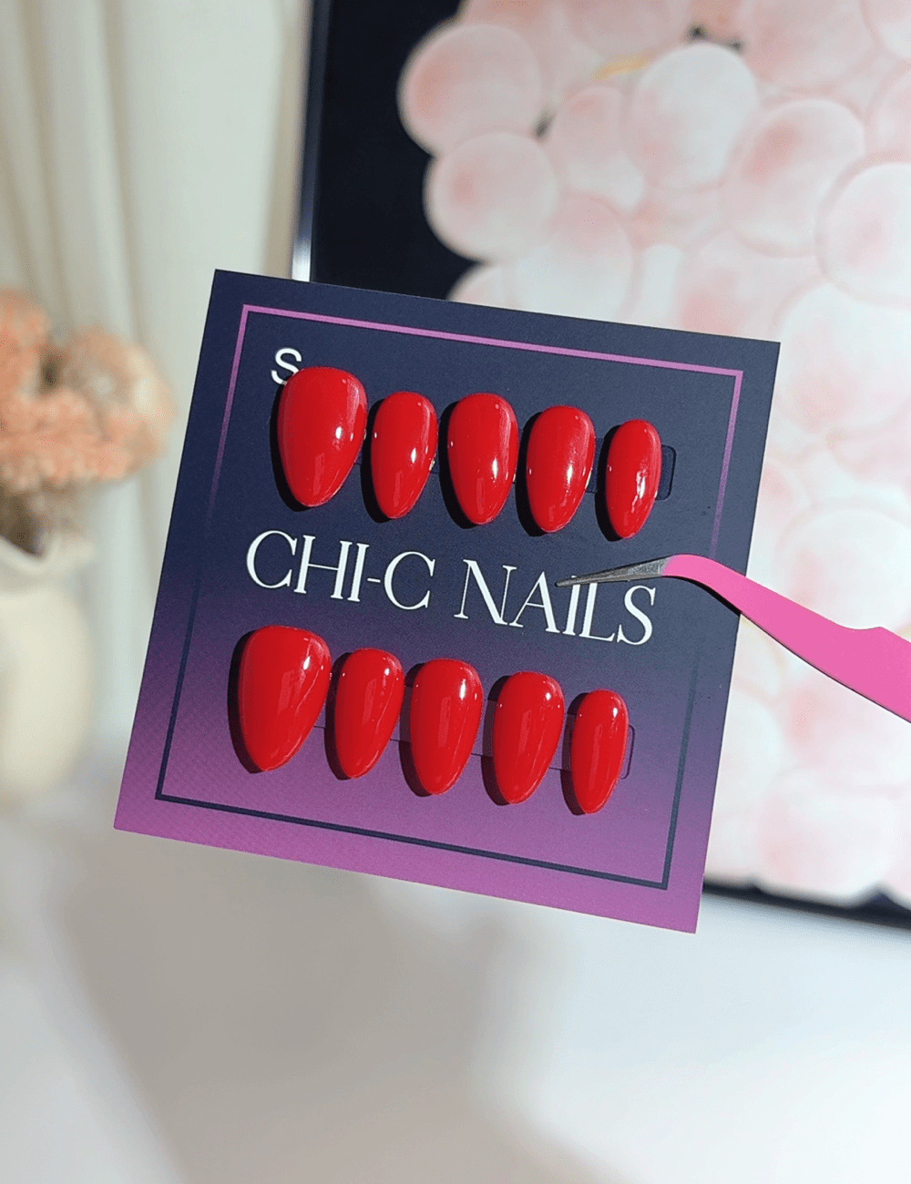 Wine Red Short Almond Press Ons