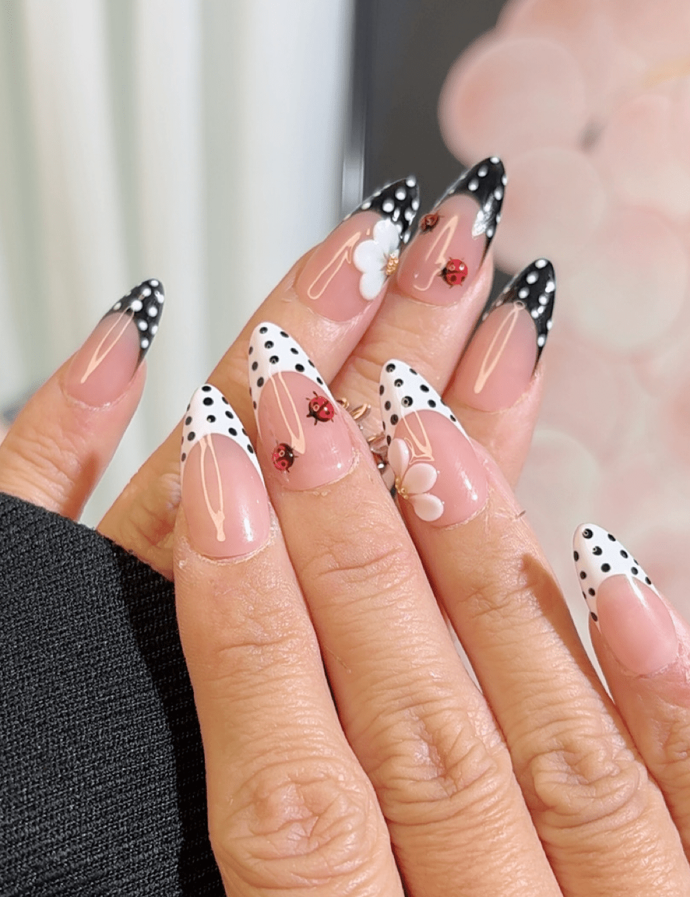 Ladybug Polka Dot French Press-On Nails – Cute Garden Vibes | CHICNAILS