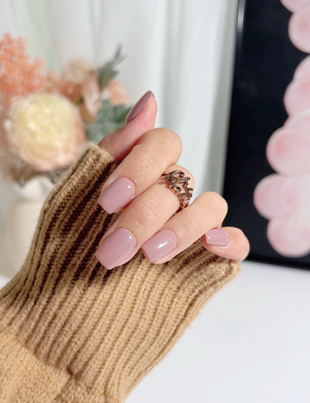 Classic Mauve Pink Extra Short Square Nails