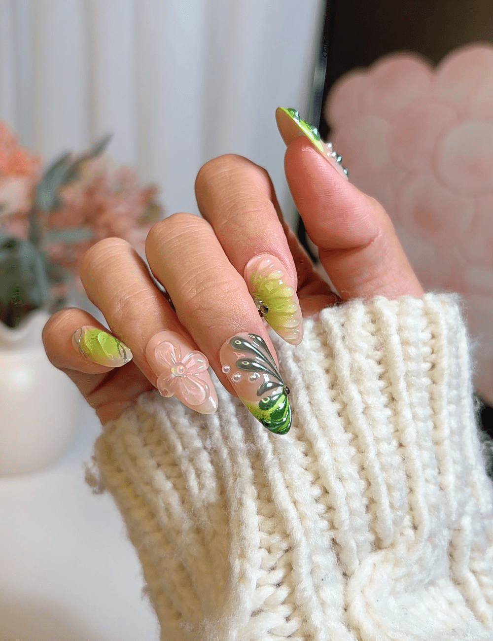 Lime Drop & Jungle Flow – Medium Almond