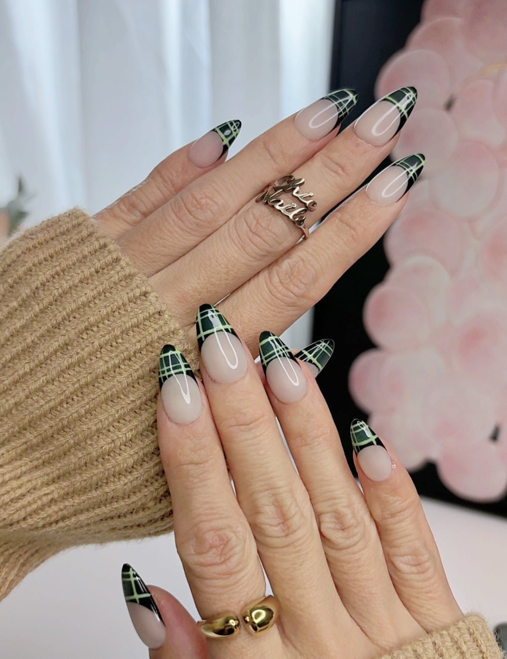 Forest Plaid French Press-On Nails
