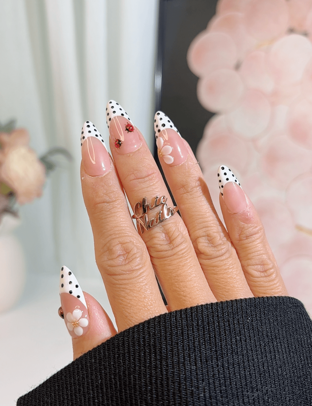 Ladybug Polka Dot French Press-On Nails – Cute Garden Vibes | CHICNAILS
