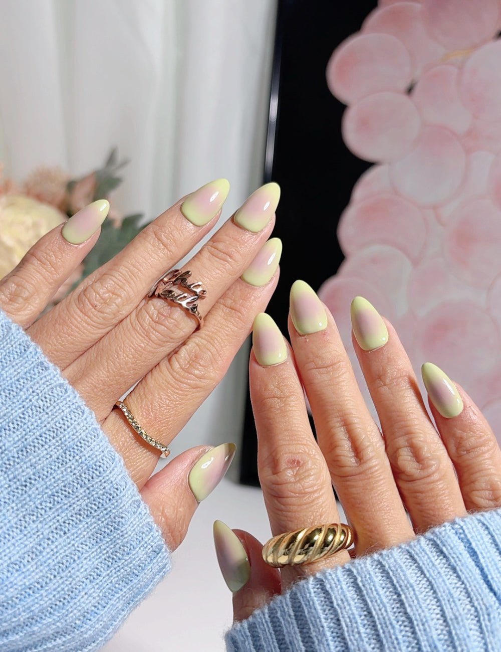 Pastel Gradient Short Almond Press-On Nails