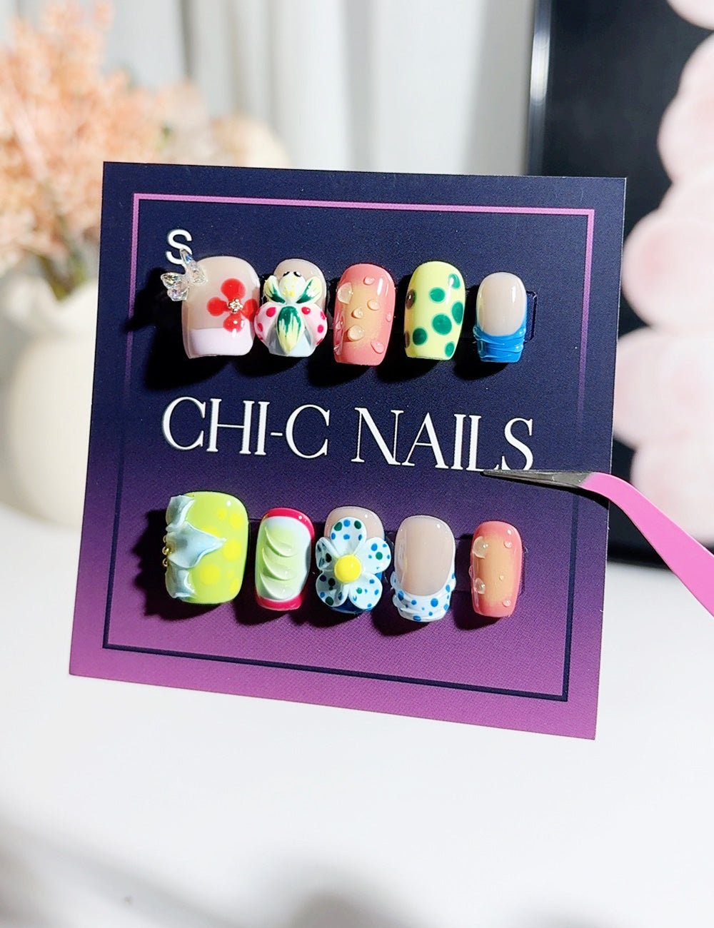 Playful Mix 3D Cute Nails – Colorful Press-On Set