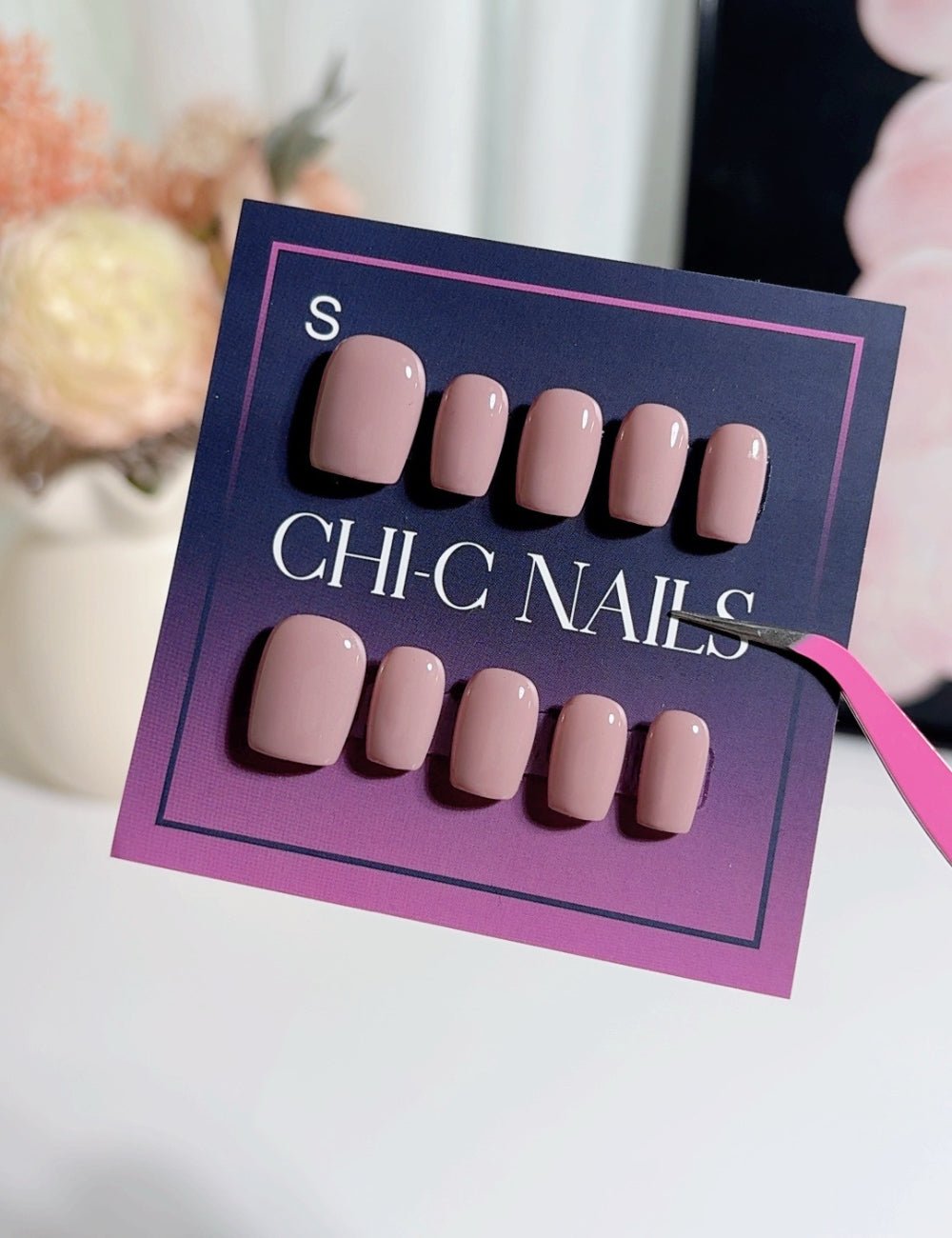 Classic Mauve Pink Extra Short Square Nails