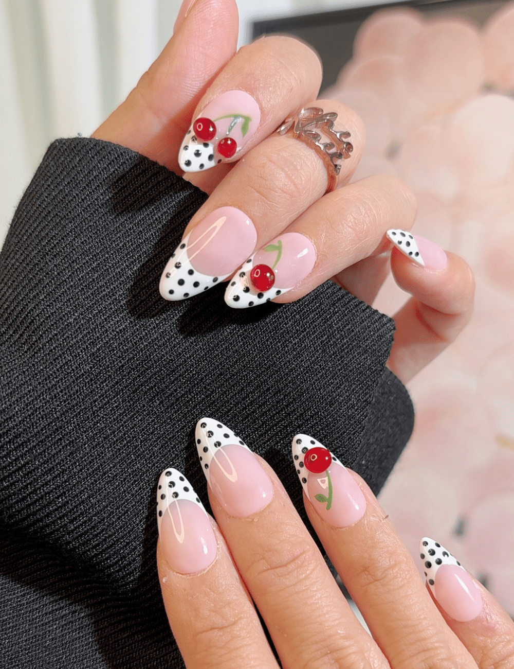 Cherry Polka Dot French Press-On Nails – Playful Retro Vibes | CHICNAILS  Product Description