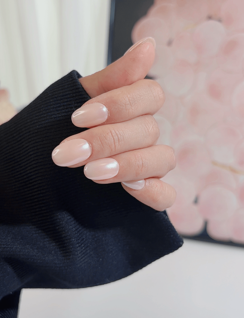 Pearl Nude Press-On Nails | Short Oval Natural Look