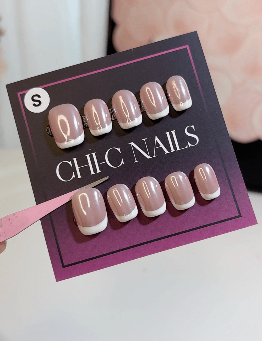 Classic Pearl French Tip Press-On Nails