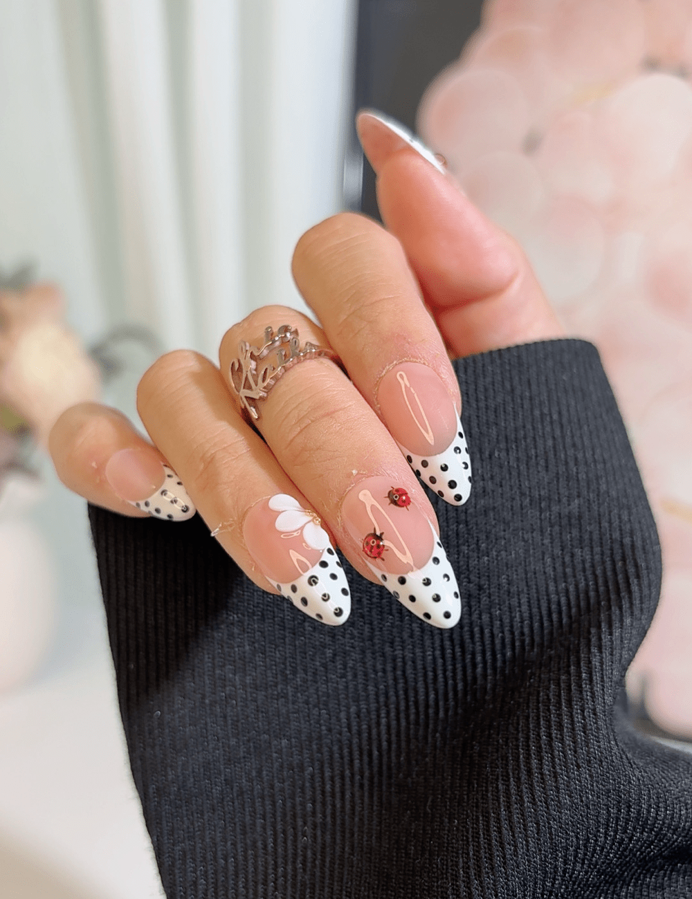 Ladybug Polka Dot French Press-On Nails – Cute Garden Vibes | CHICNAILS