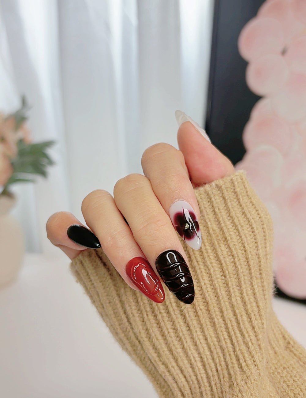 Burgundy Aura Press-On Nails