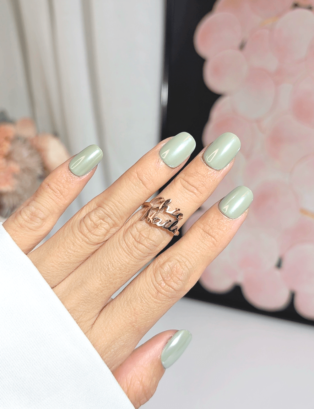 Mint Gloss Short Square Press On Nails