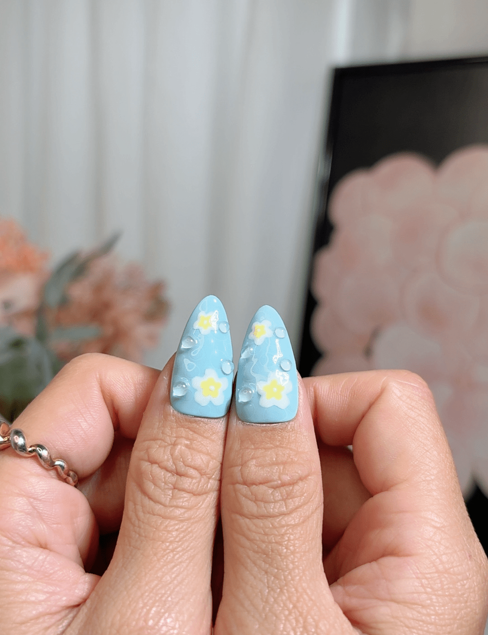 Mermaid Bloom | Medium Almond Press-On Nails