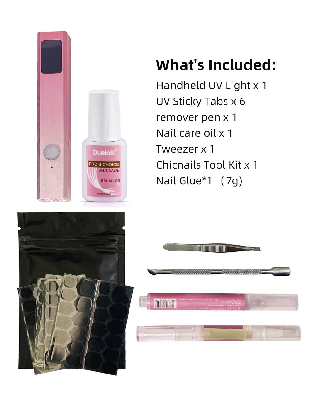 UV lamp & UV Tabs & Tools Set &Nail Glue
