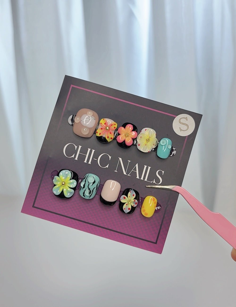 Mini Bloom Short Press-On Nails | Cute Floral Korean Nail Set  Product Description