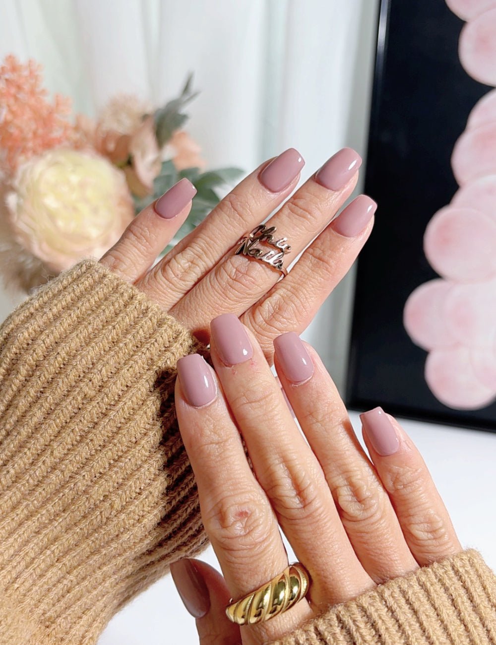 Classic Mauve Pink Extra Short Square Nails