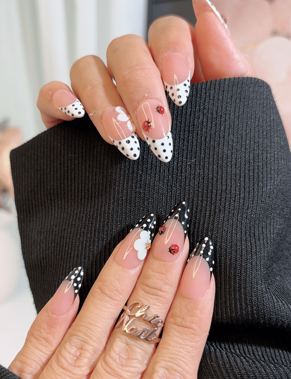 Ladybug Polka Dot French Press-On Nails – Cute Garden Vibes | CHICNAILS