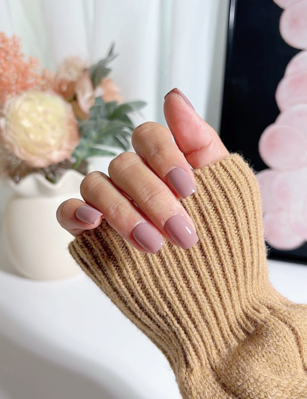 Classic Mauve Pink Extra Short Square Nails