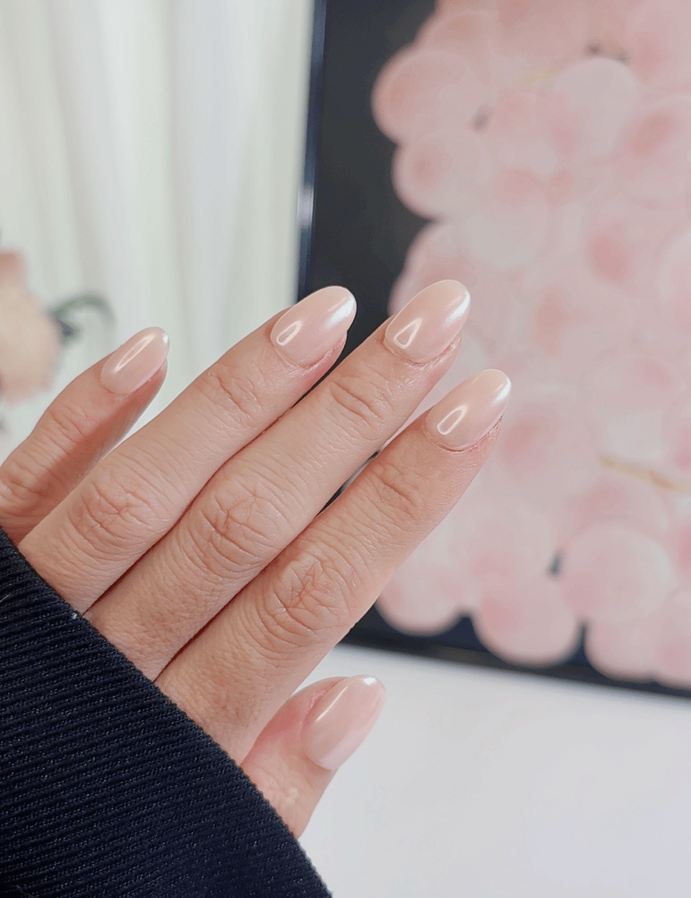 Pearl Nude Press-On Nails | Short Oval Natural Look