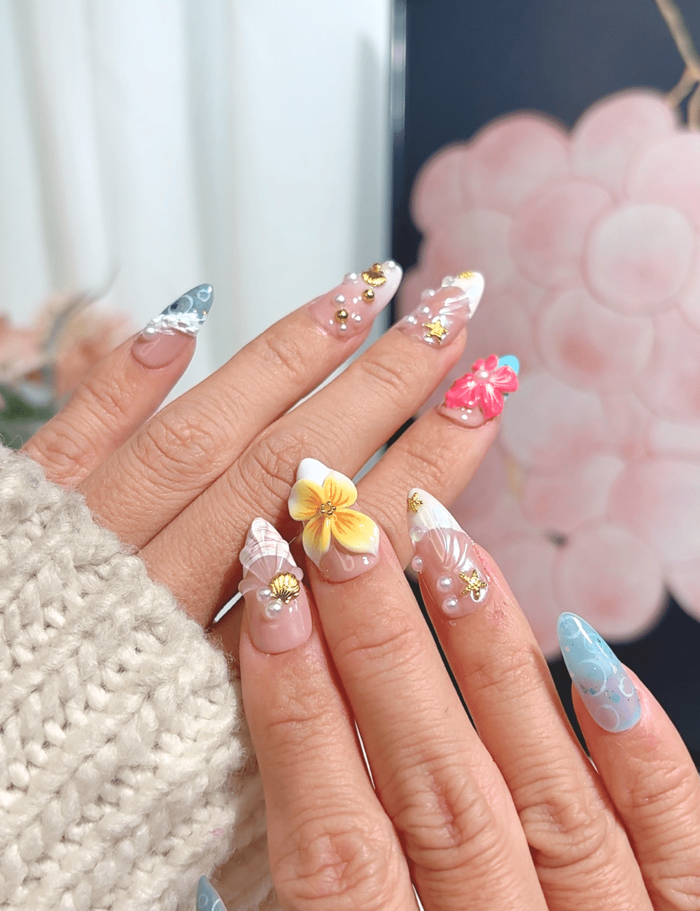 Tropical Paradise 3D Press-On Nails