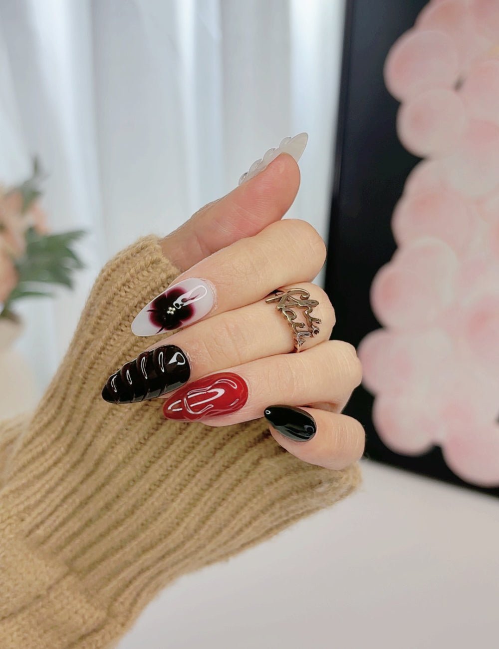 Burgundy Aura Press-On Nails