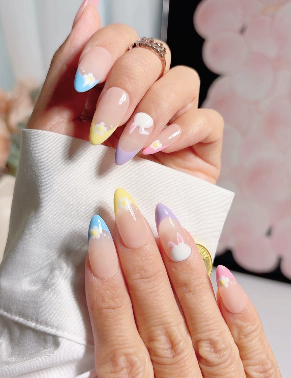 Flawed Pastel Pastel Press On Nails | Sheer Base Cute Easter Vibe - Discounted