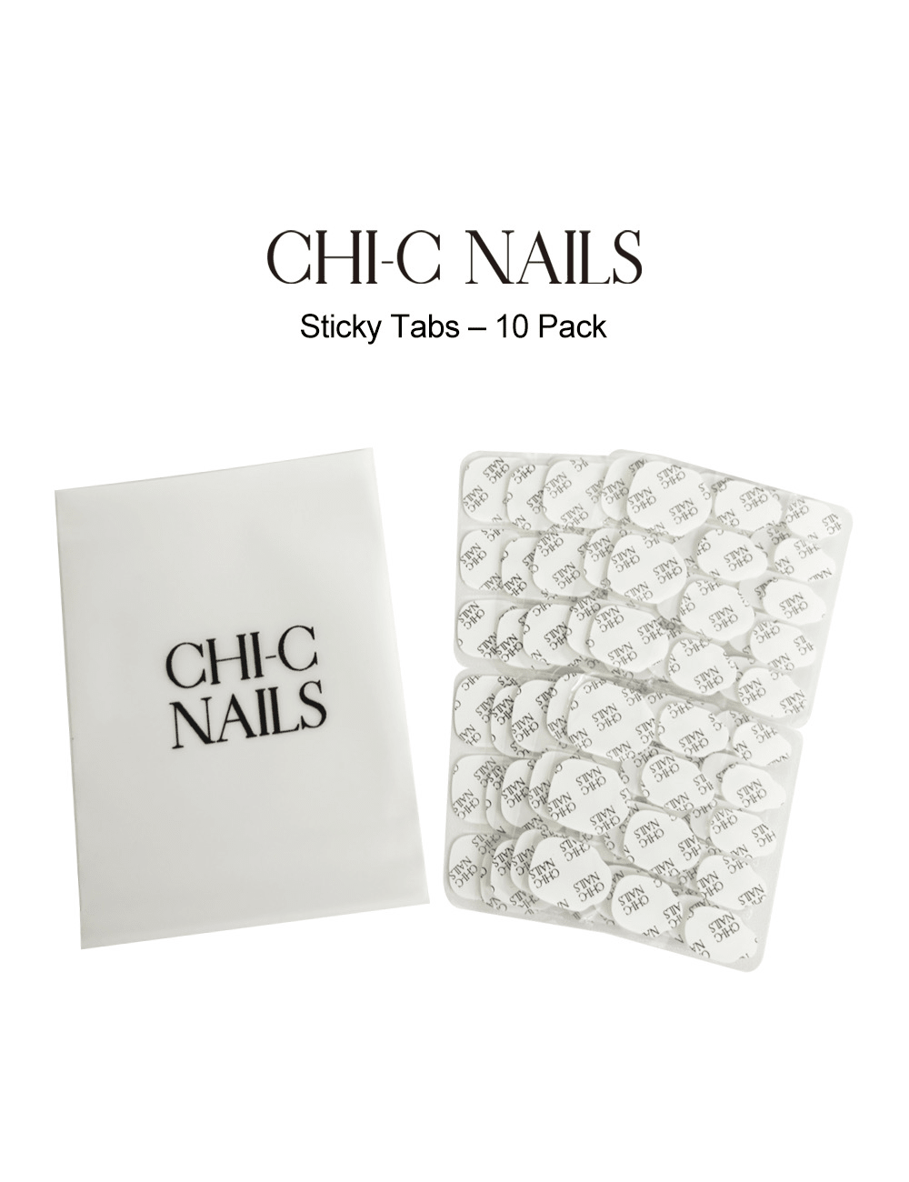 Chicnails Sticky Tabs 10 Pack – Reusable Press-On Nail Adhesive for Strong Hold