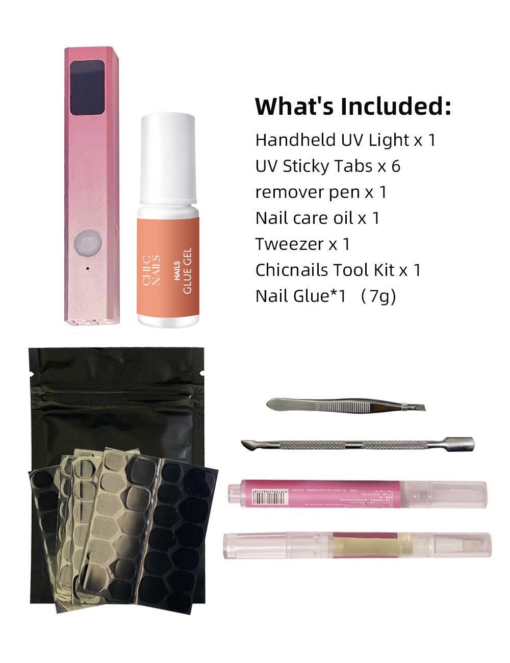 UV lamp & UV Tabs & Tools Set &Nail Glue