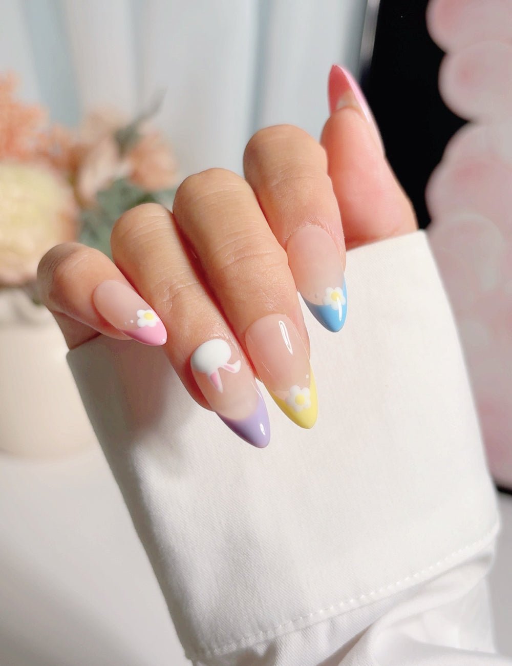 Flawed Pastel Pastel Press On Nails | Sheer Base Cute Easter Vibe - Discounted