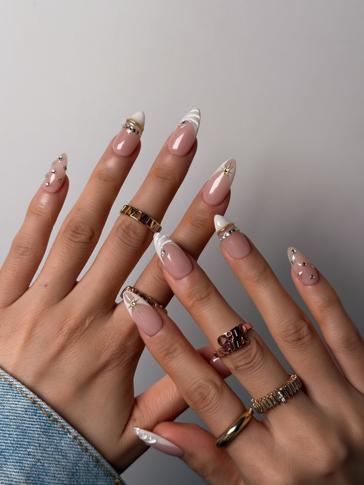 Starlight French Press On Nails Medium Almond