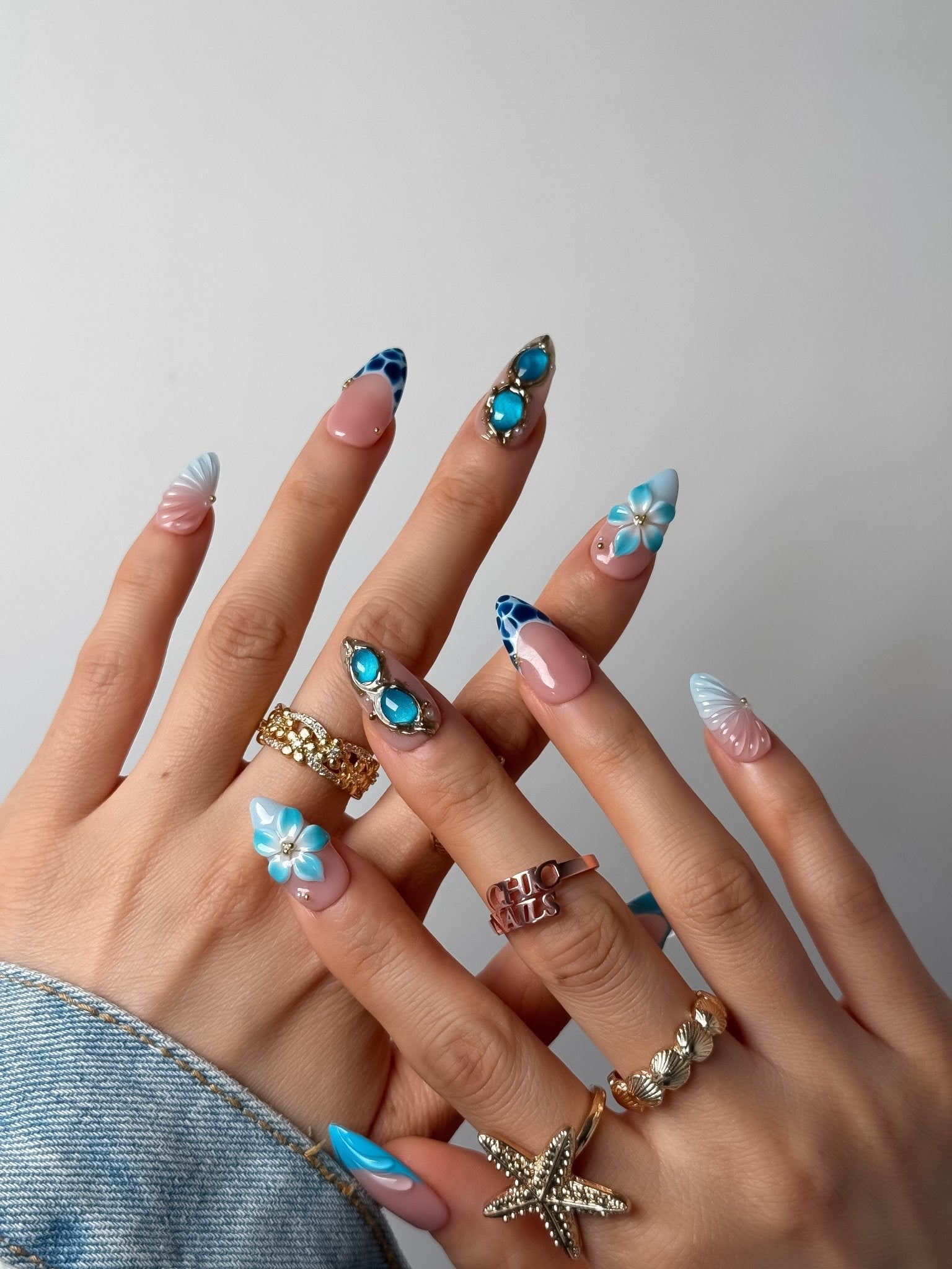 Blue Ocean Press On Nails