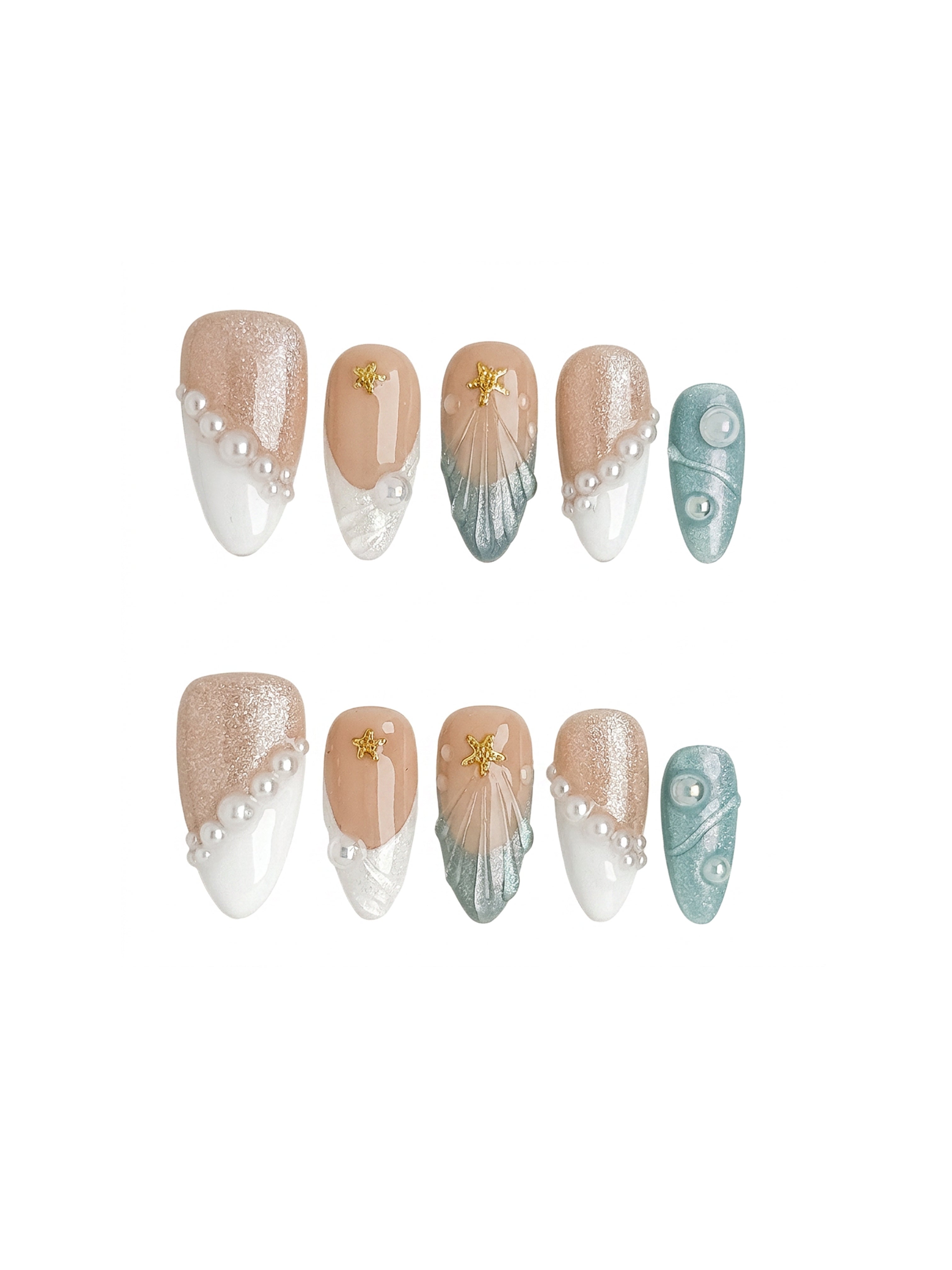 Ocean Star Press On Nails Medium Almond