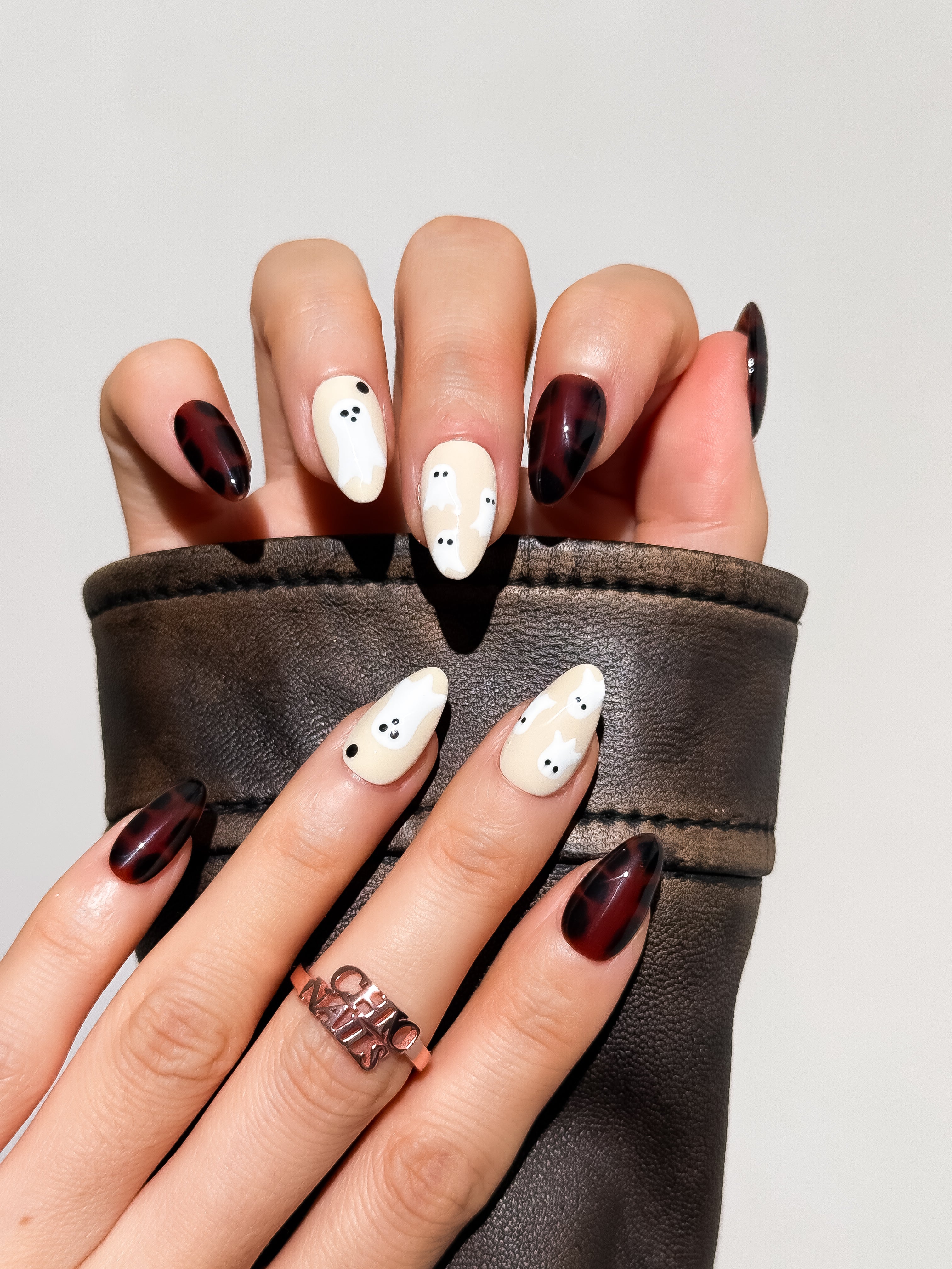 Velvet Boo Short Almond Press On Nails