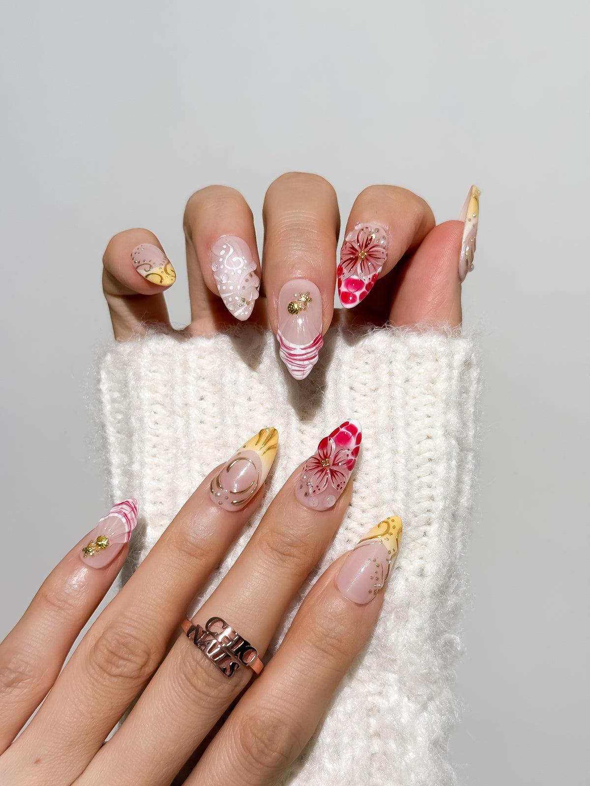 Coral Muse Medium Almond Press On Nails
