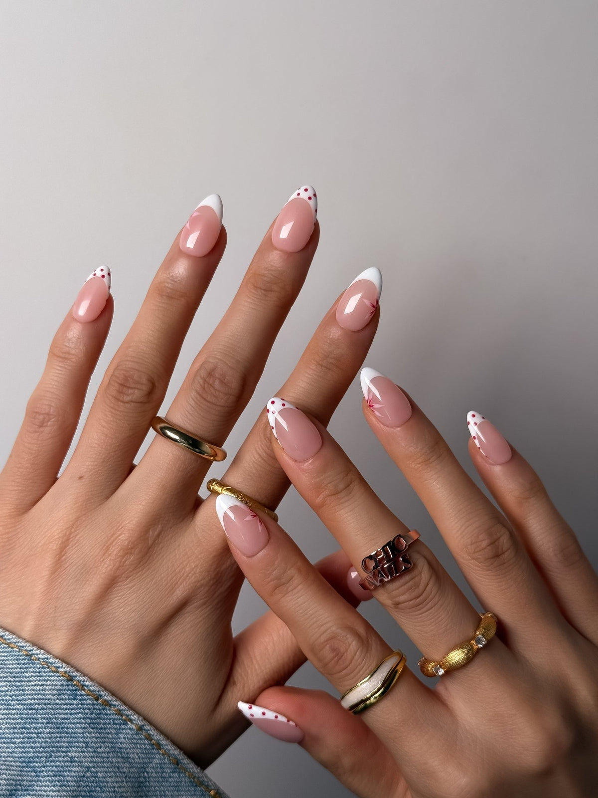 Cherry Dot Short Almond Press On Nails