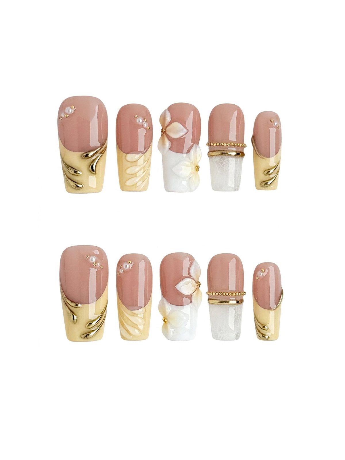 Ivory Muse Medium Square Press On Nails