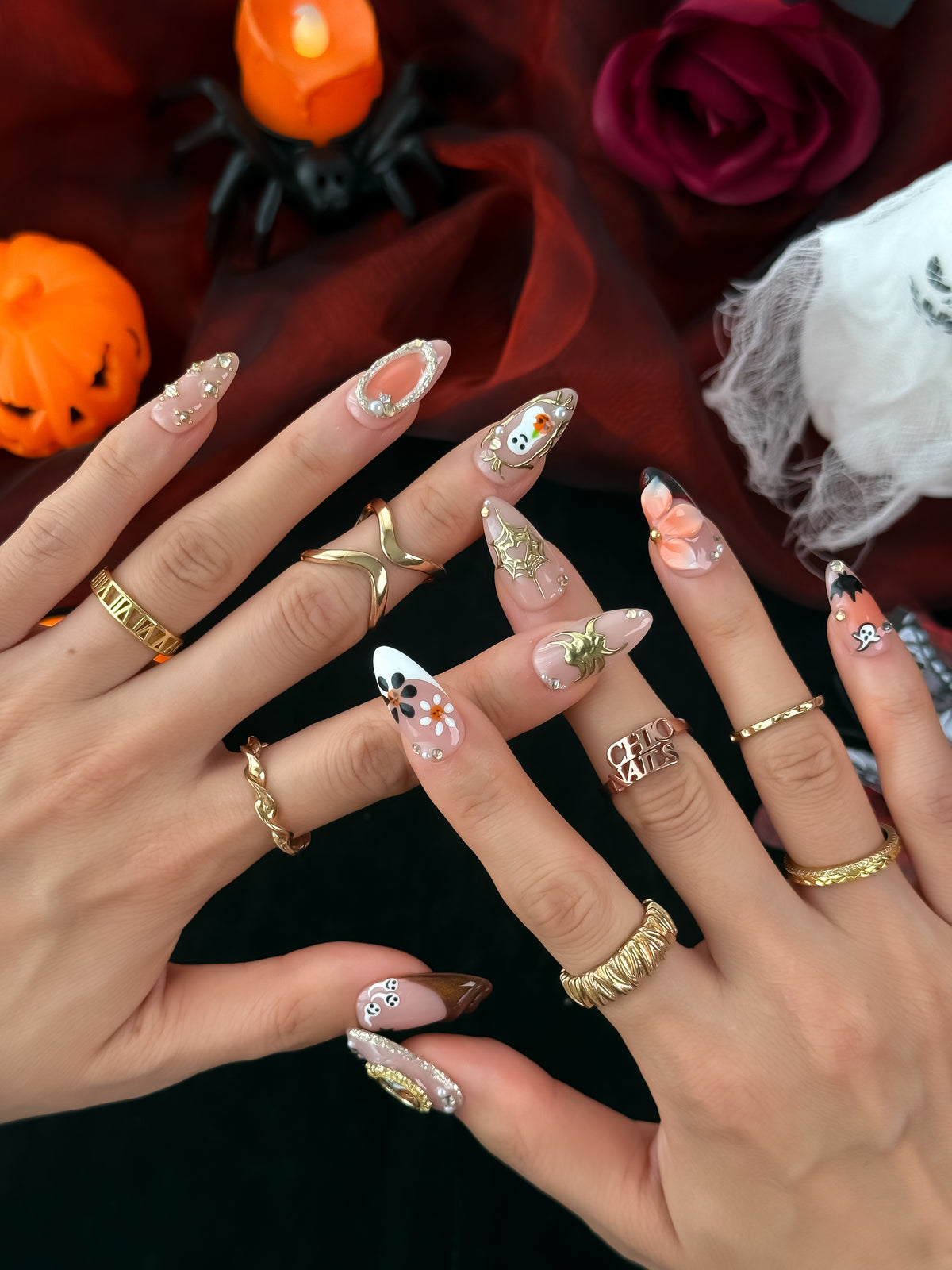 Haunted Heirloom Medium Almond Press On Nails