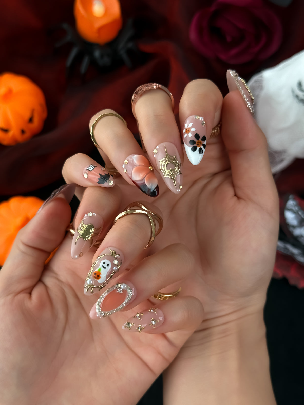 Haunted Heirloom Medium Almond Press On Nails