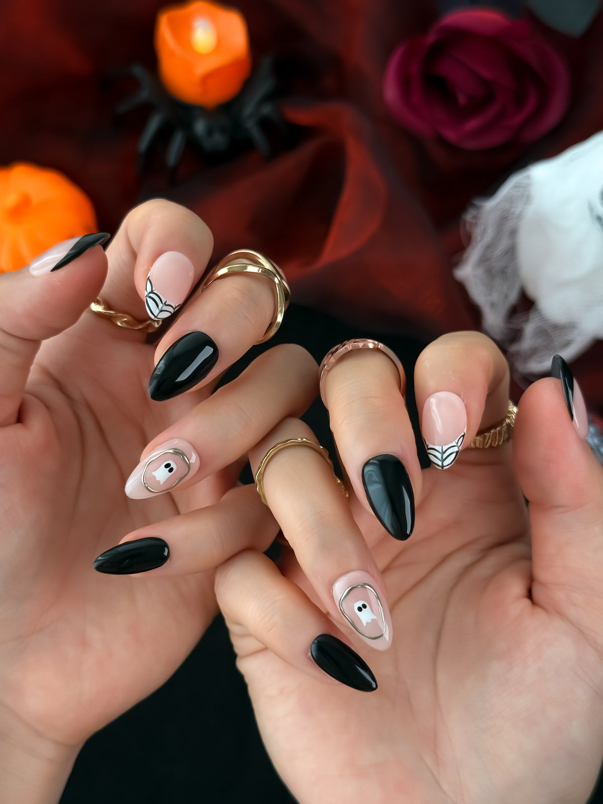 Phantom Veil Short Almond Press On Nails