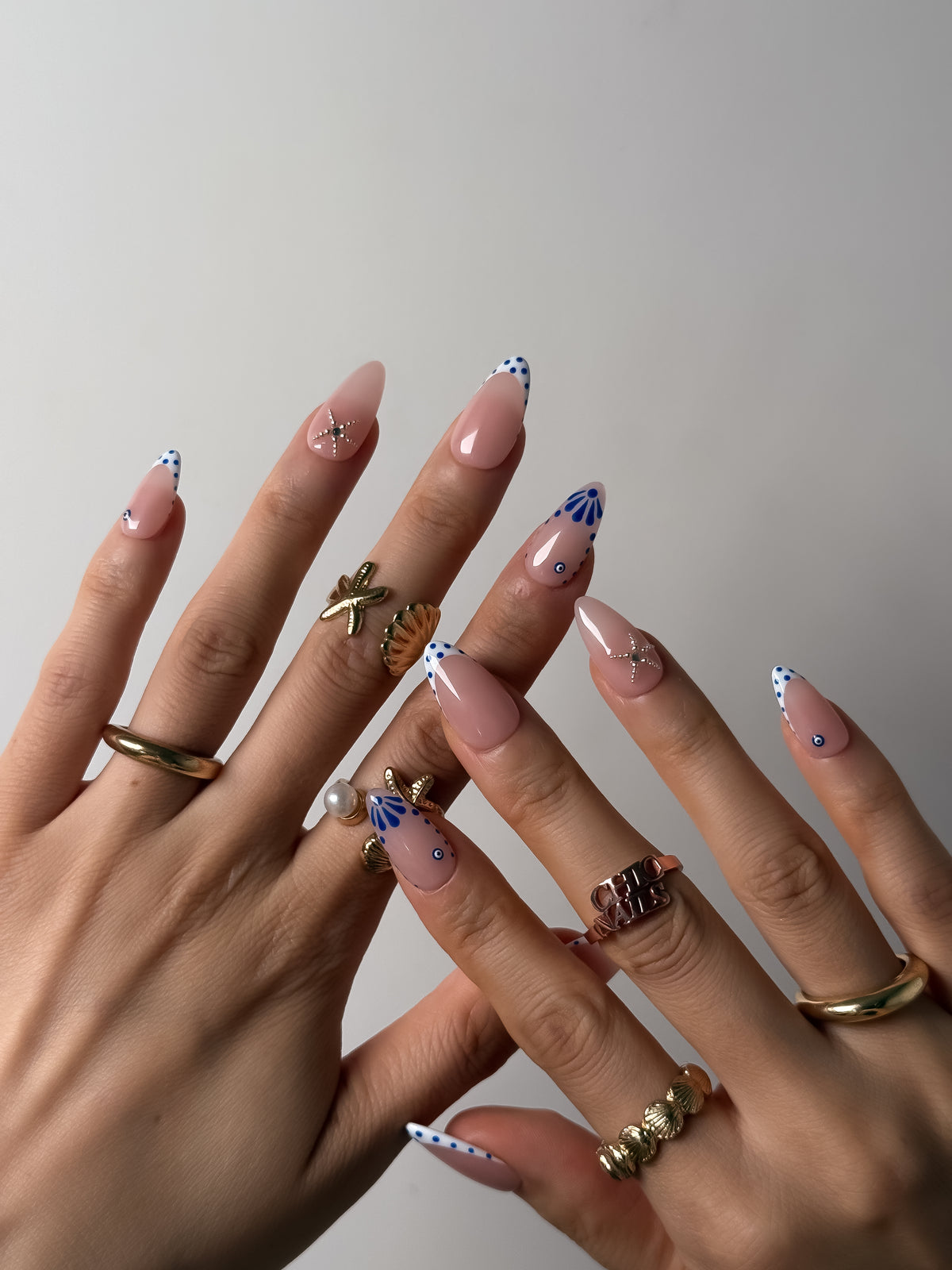 Aegean Charm Medium Almond Press On Nails