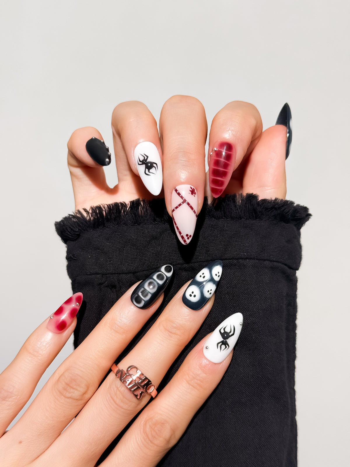 Blood Moon Medium Almond Press On Nails