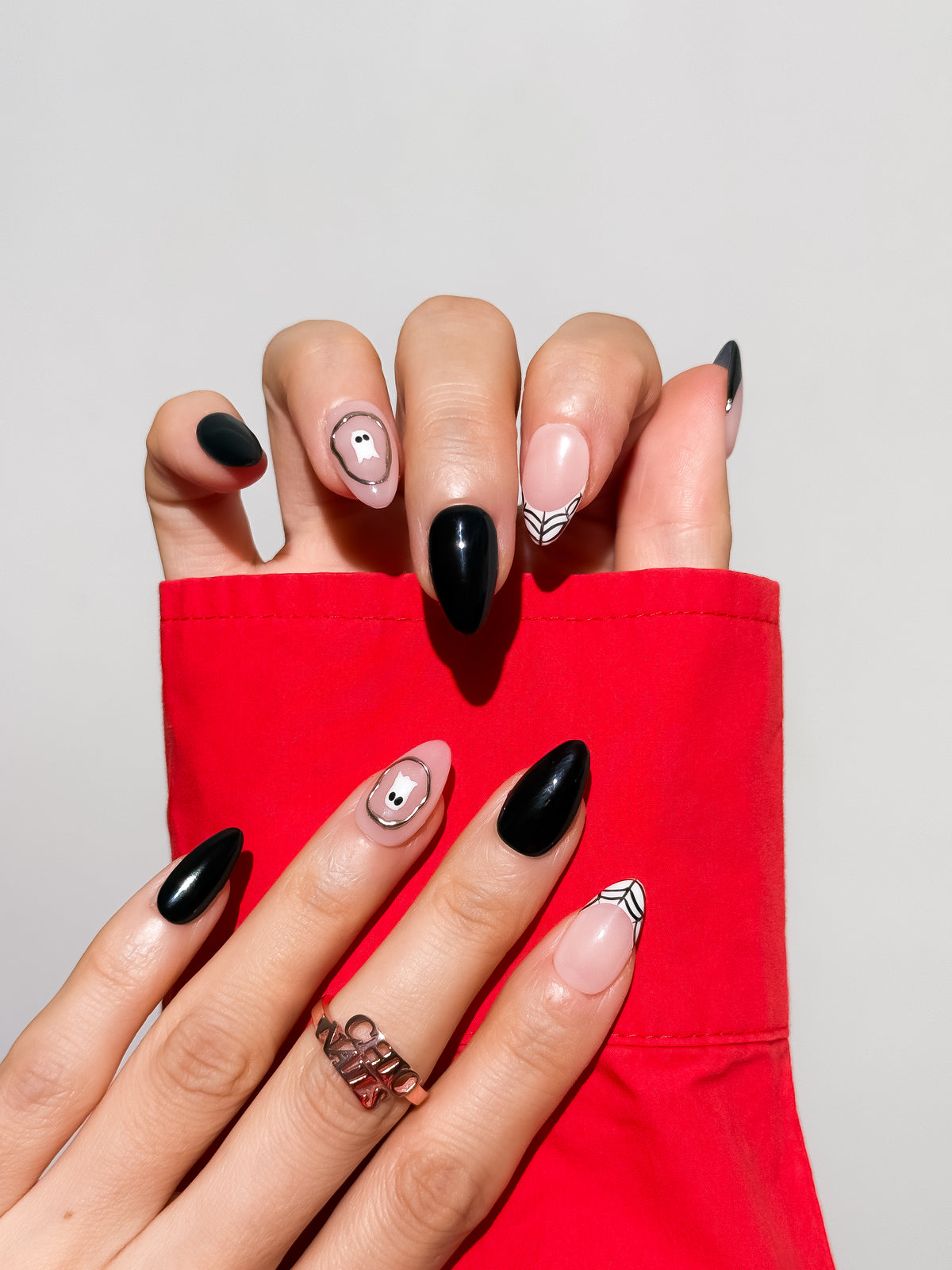 Phantom Veil Short Almond Press On Nails